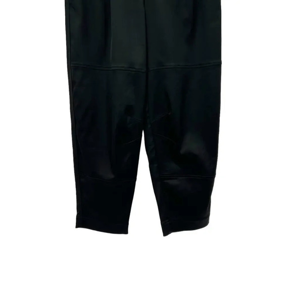 Aritzia Babaton Belted Pleat Pant Trouser Cropped Stretch Satin Black Size 2 - Picture 6 of 13